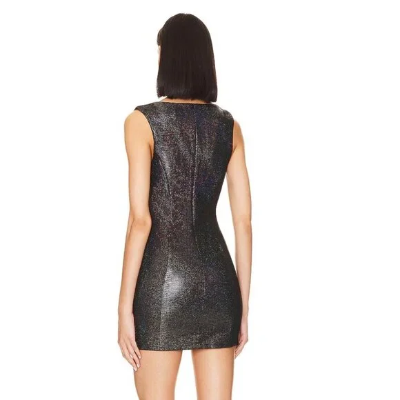 Revolve Superdown Jessalyn Faux Suede Sparkle Mini Dress Black Size Small - Picture 3 of 8